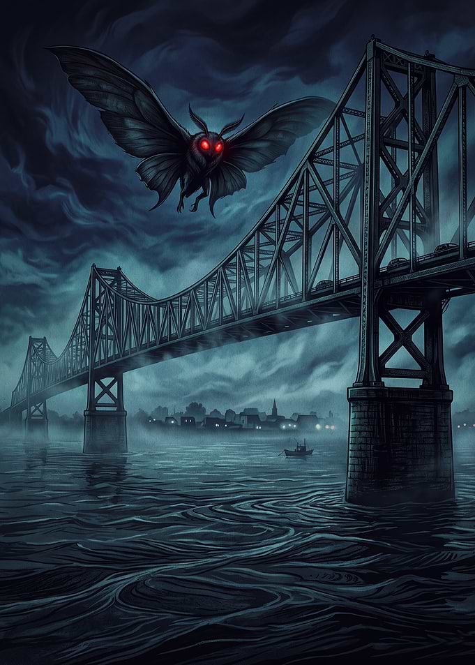 Mothman Flying Over Silver Bridge