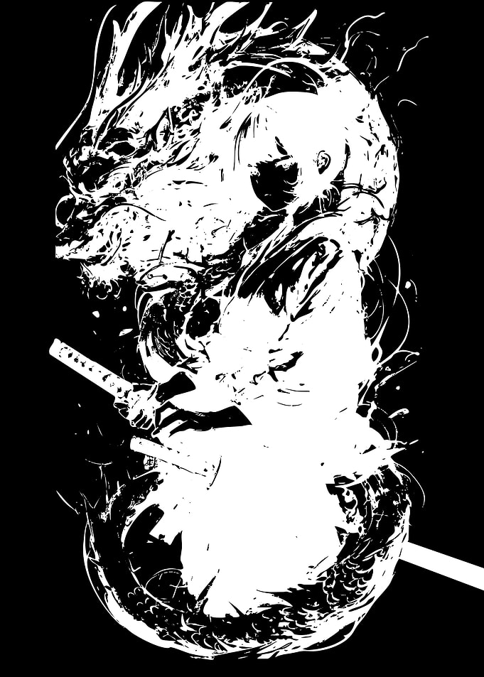 Samurai Warrior with Dragon Spirit