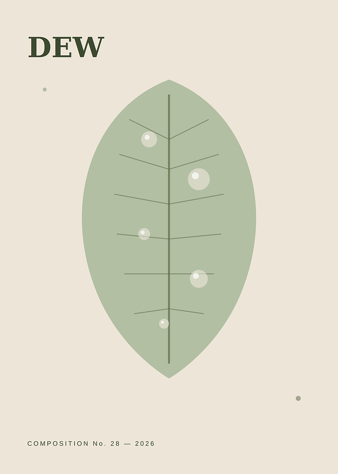 Minimalist Dew Leaf Wall Art