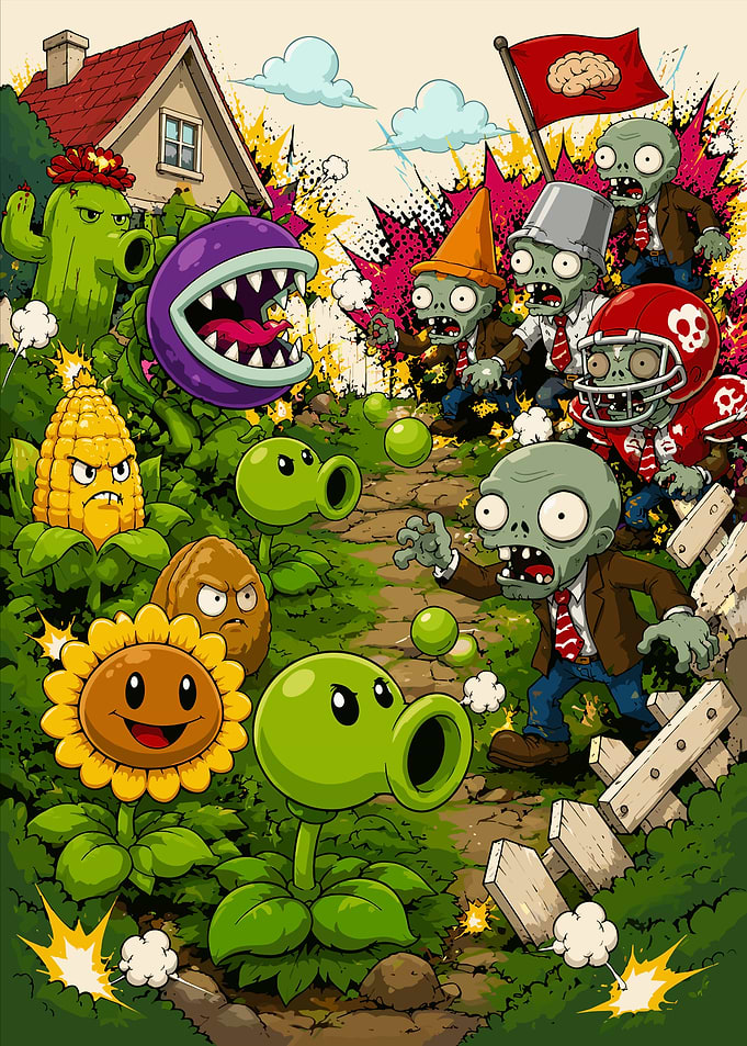 Plants vs. Zombies Pixel Art Battle
