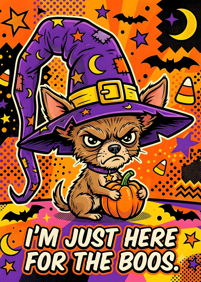 Grumpy Witch Chihuahua Halloween Poster