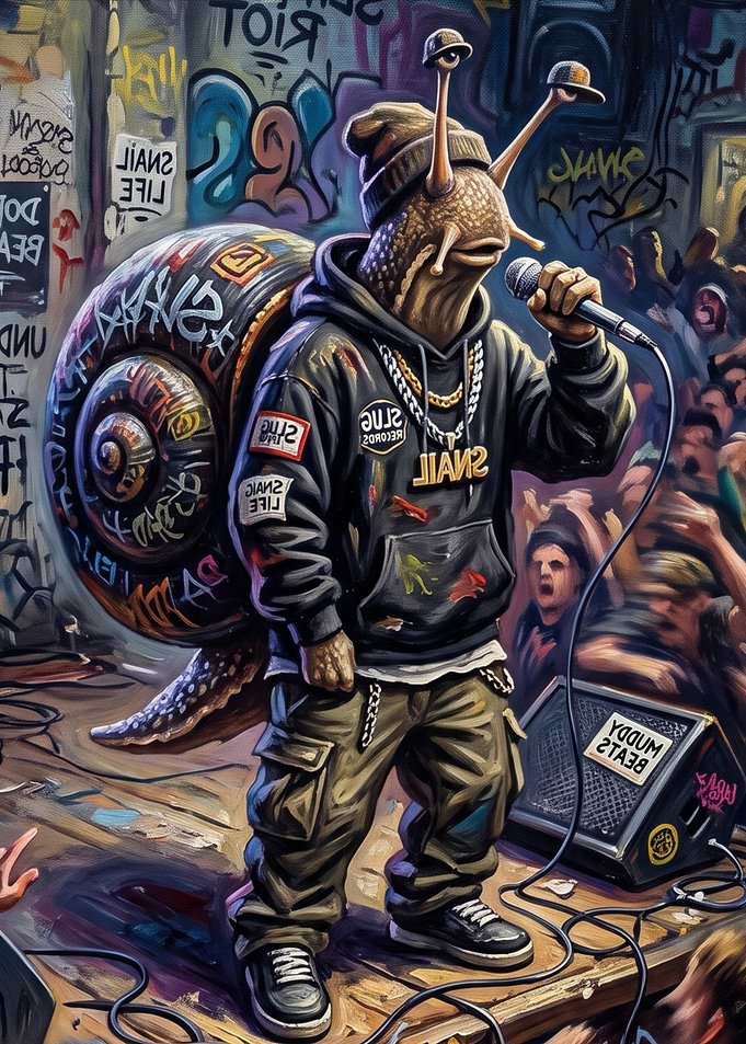 Rapper Snail Performing on Stage