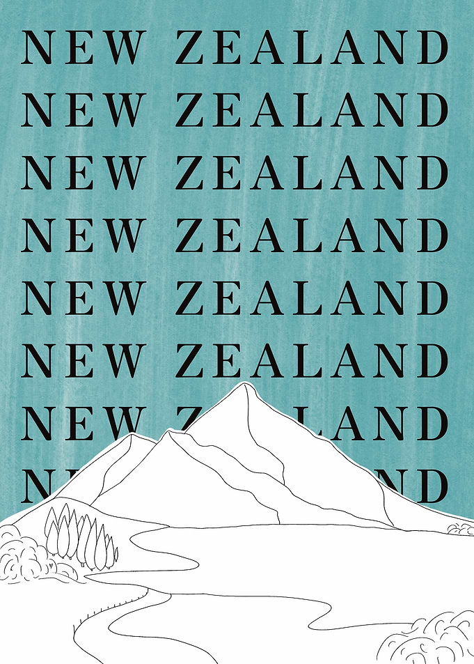 New Zealand Mountain Landscape Poster