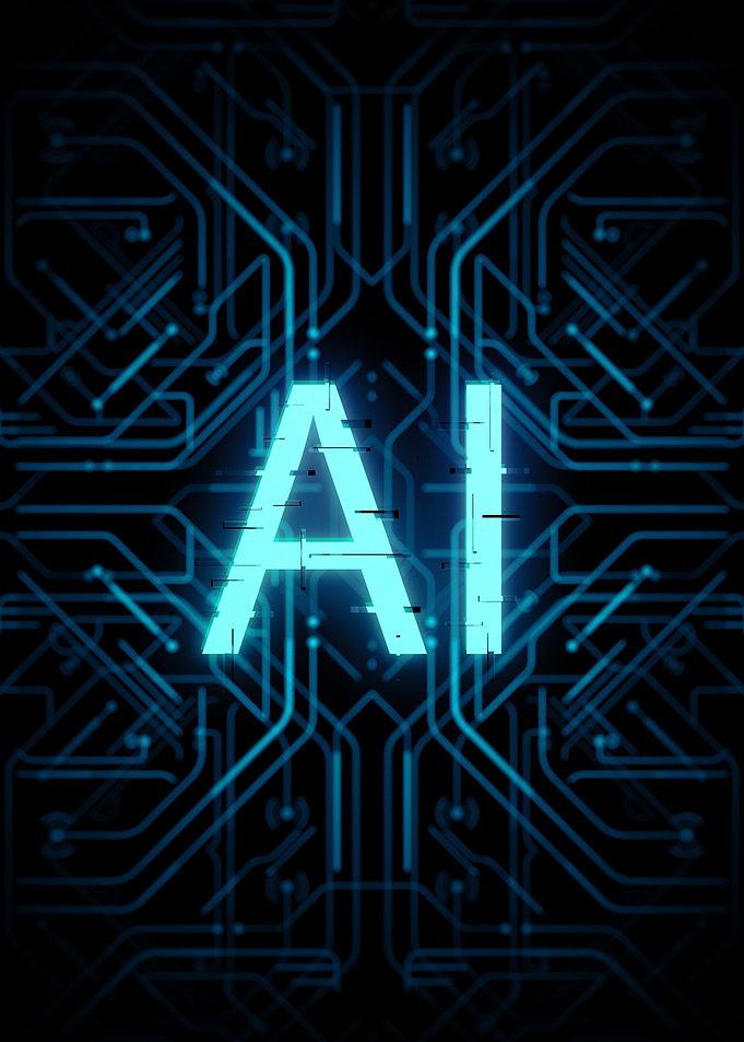 Glowing AI Circuit Board Design