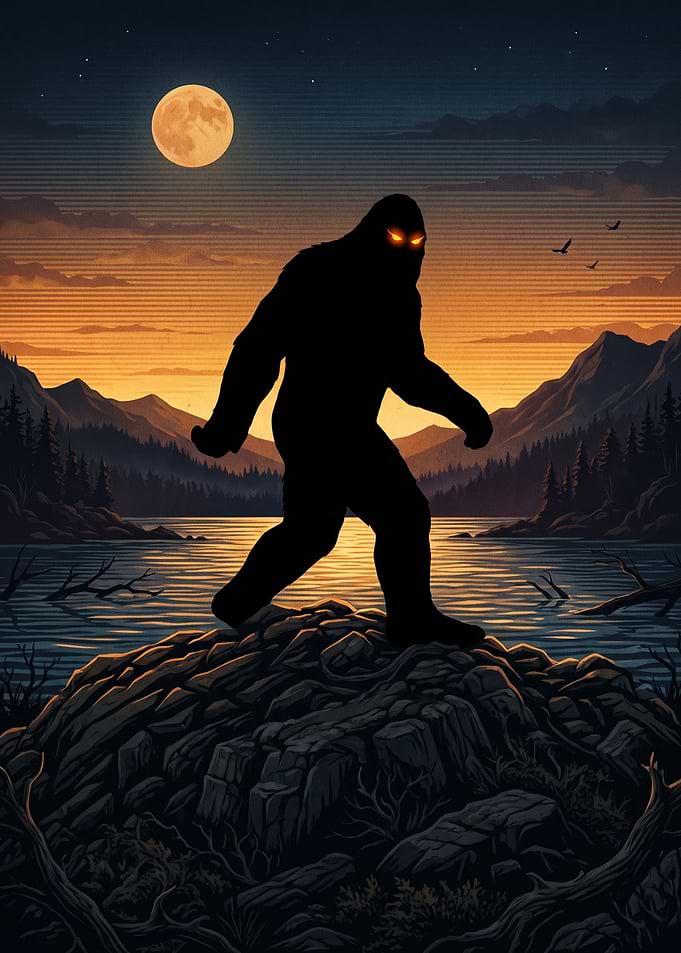 Bigfoot Silhouette at Sunset