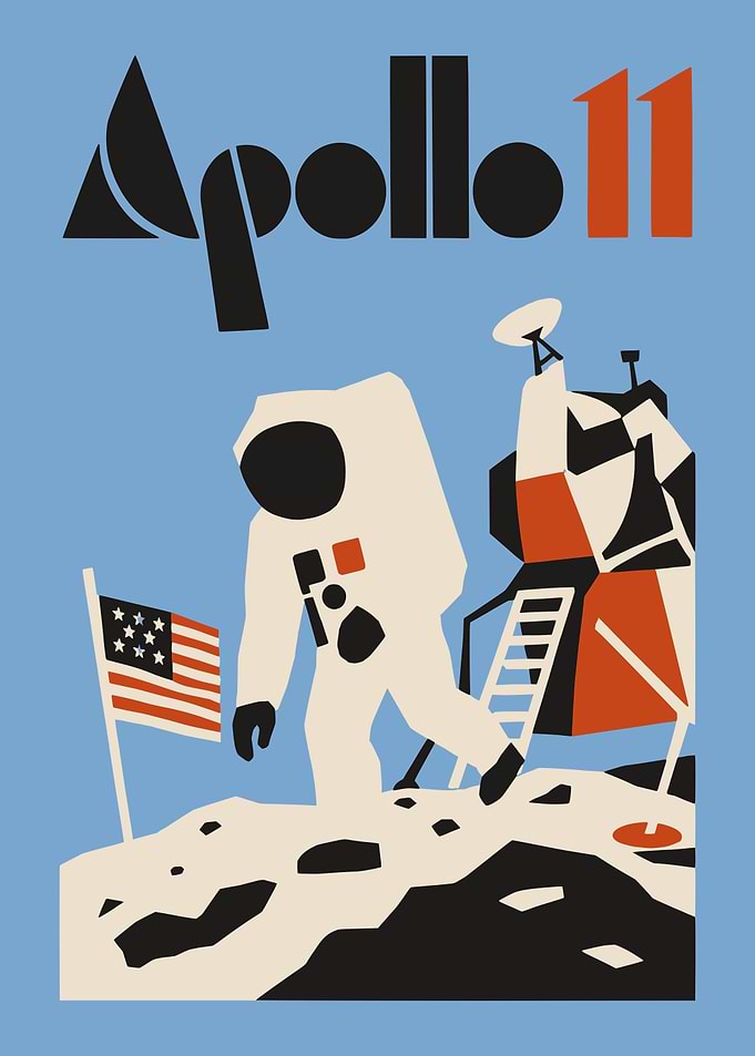 Apollo 11 Moon Landing Poster