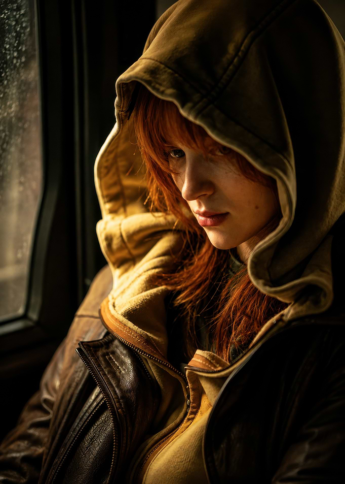 Mysterious Woman in Hooded Jacket