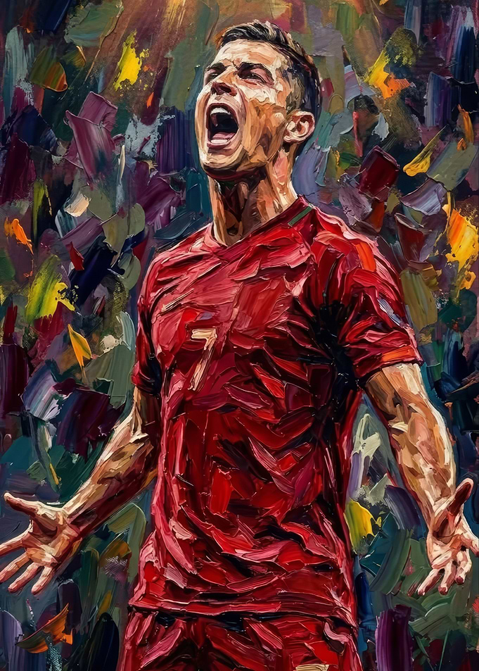 Cristiano Ronaldo Oil Painting Portrait