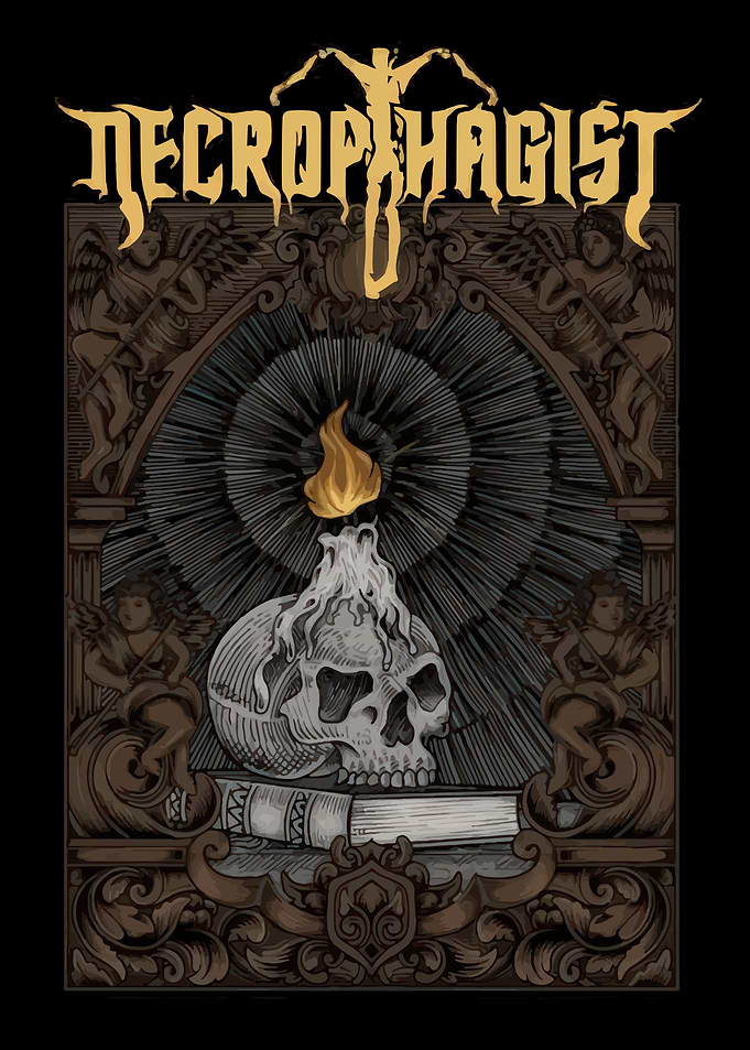 Necrophagist Skull and Candle Art