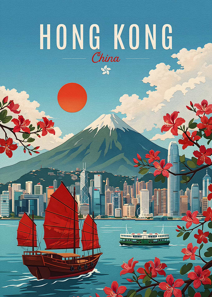 Vintage Hong Kong Travel Poster