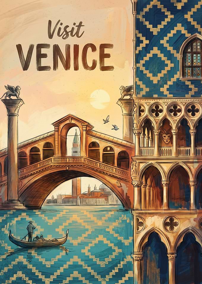 Visit Venice Travel Poster