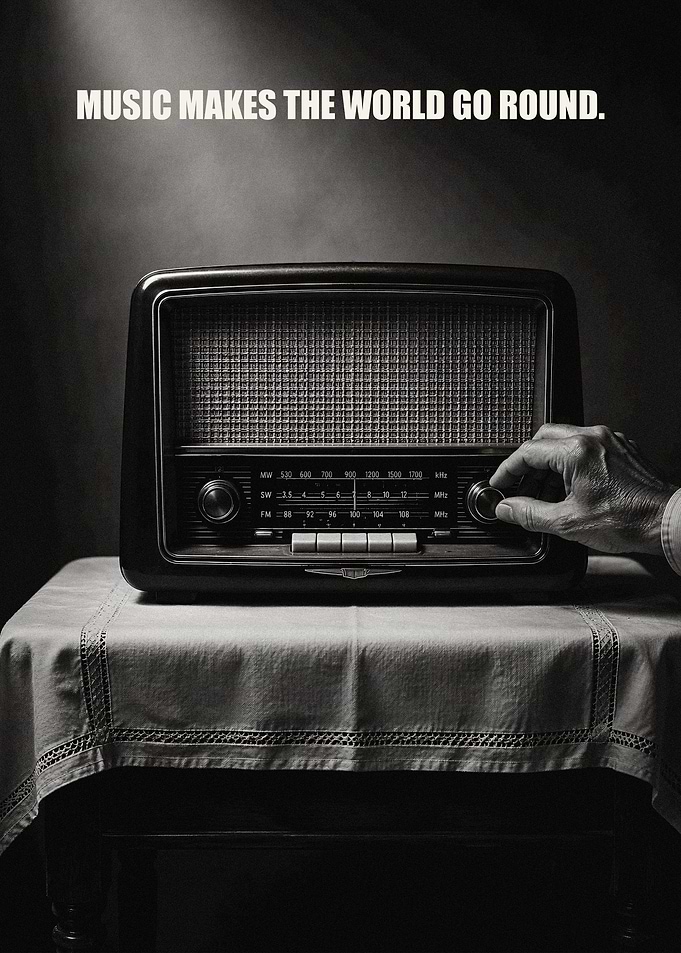 Vintage Radio Music Poster