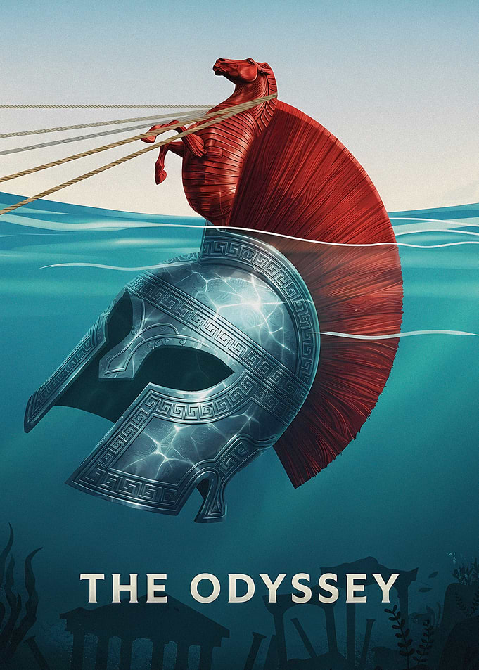 The Odyssey Greek Helmet Poster