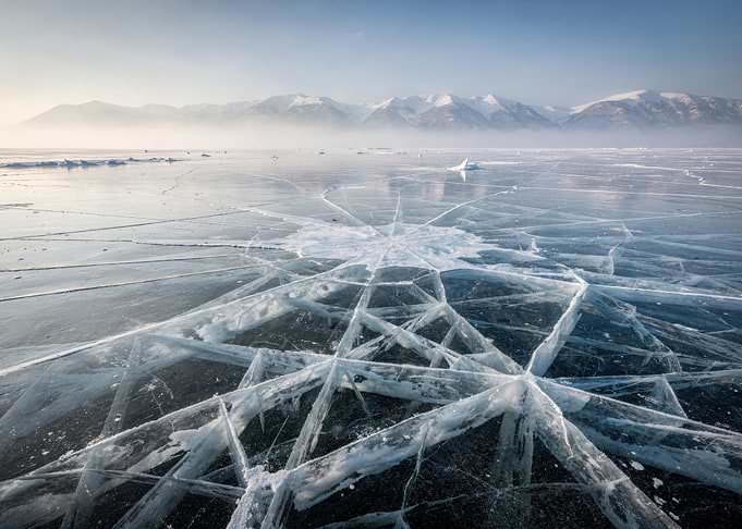 Cracked Ice on Lake Baikal