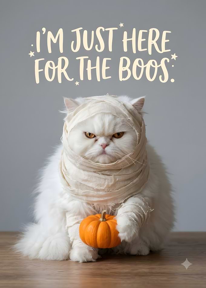Grumpy Mummy Cat Halloween Poster
