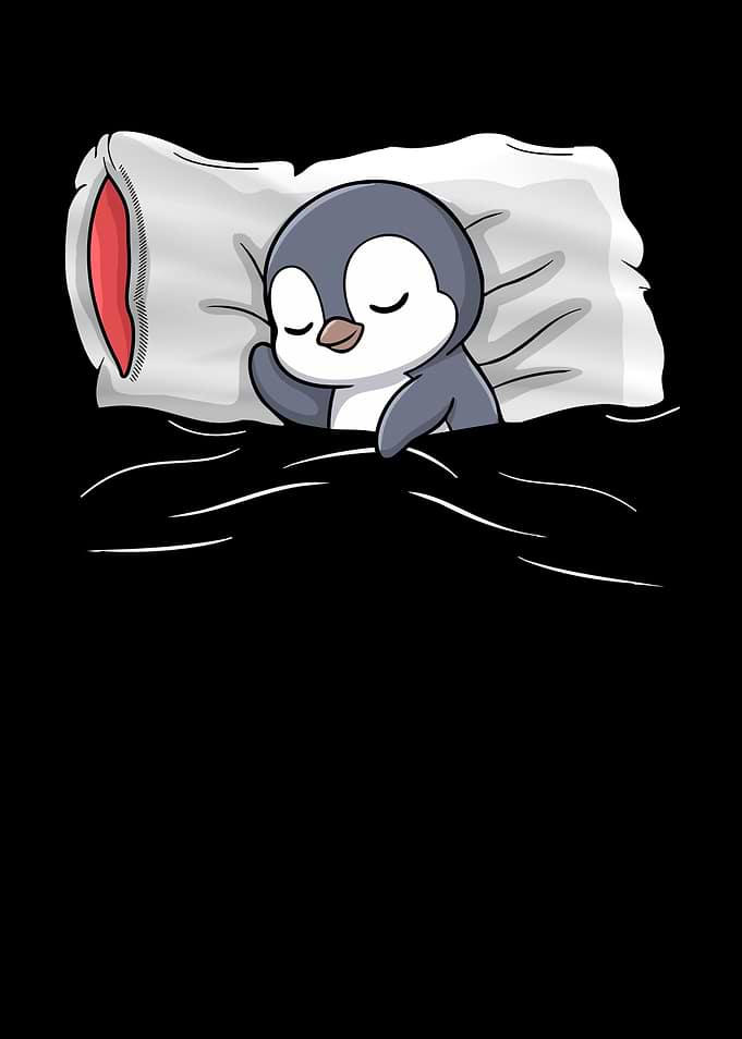 Cute Sleeping Penguin Illustration