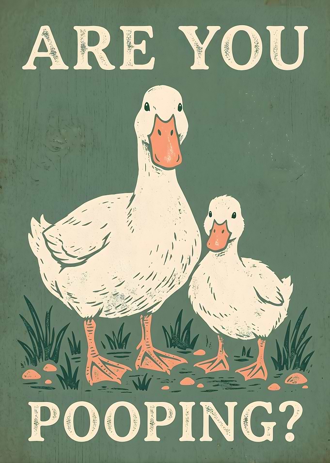 Funny Duck Bathroom Sign