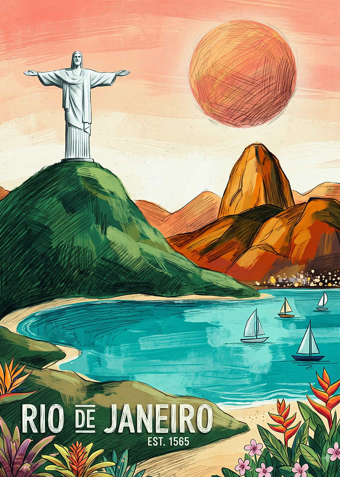 Vintage Rio de Janeiro Travel Poster