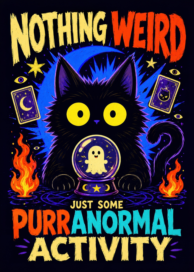 Purranormal Activity Cat Illustration