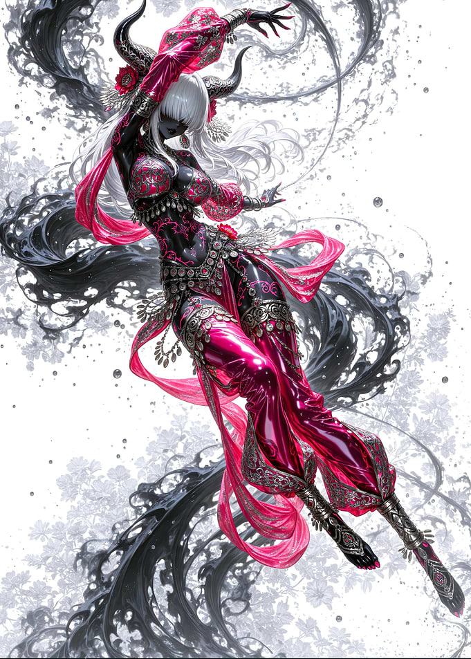 Ethereal Horned Dancer in Pink
