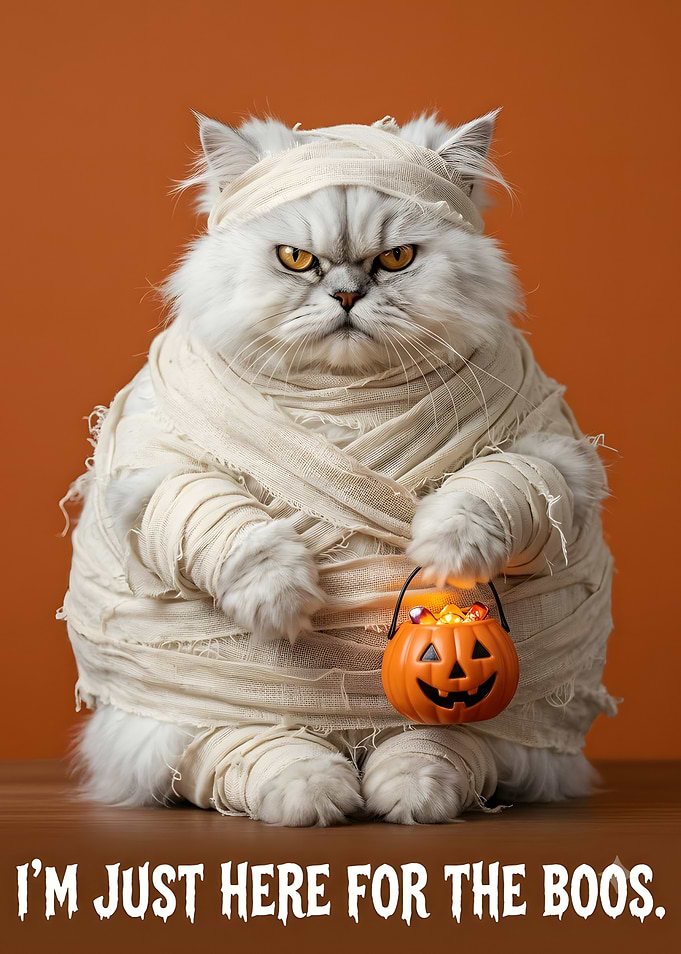 Mummy Cat Halloween Trick or Treat