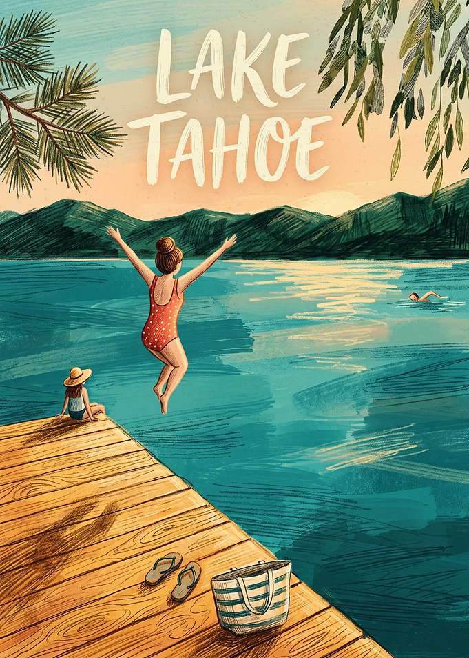 Lake Tahoe Summer Vacation Poster