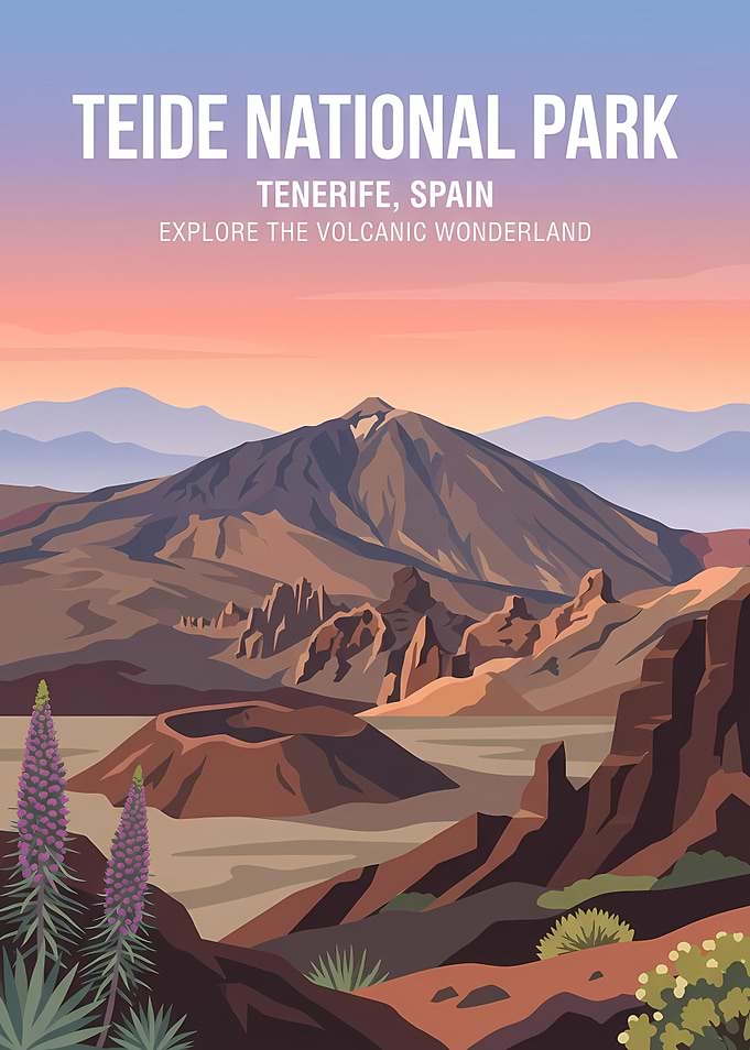 Teide National Park Travel Poster