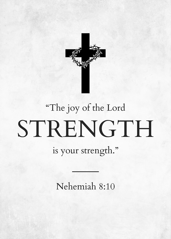 Nehemiah 8:10 Christian Wall Art