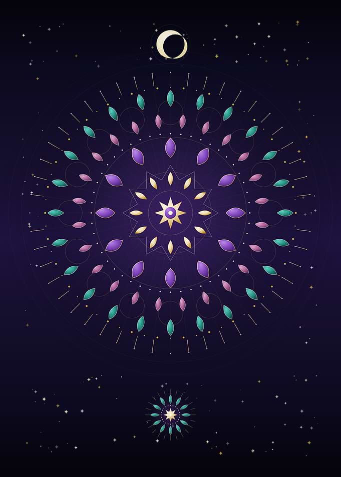 Celestial Mandala Starry Night Art