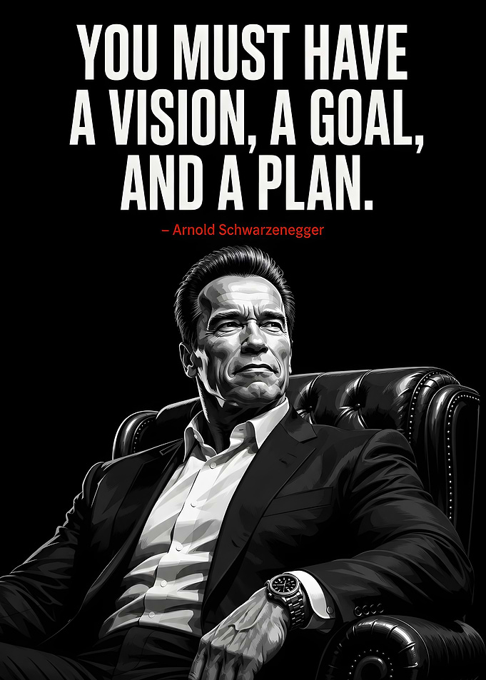 Arnold Schwarzenegger Inspirational Quote Poster