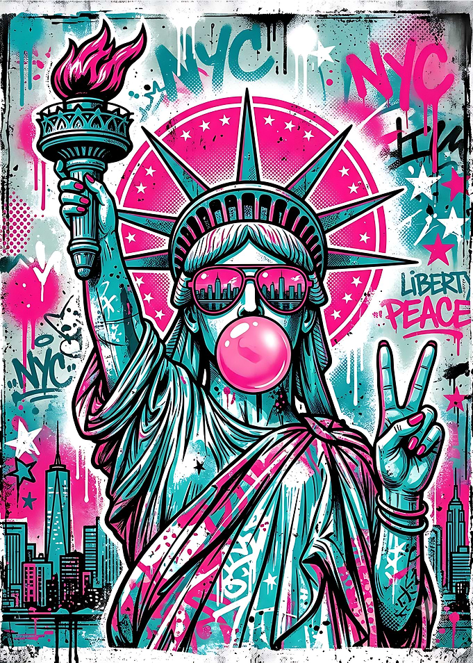 Graffiti Style Statue of Liberty