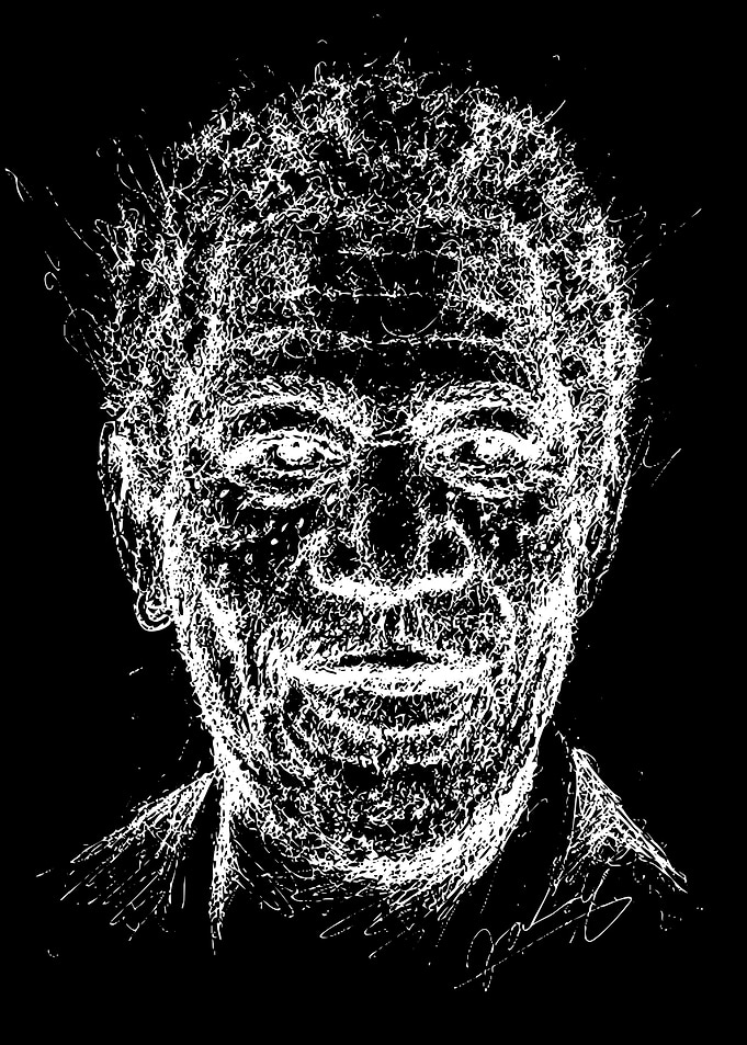 Morgan Freeman Scribble Art Portrait