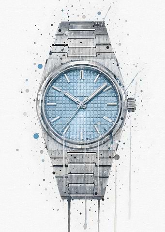 Watercolor Style Luxury Wristwatch Illustration