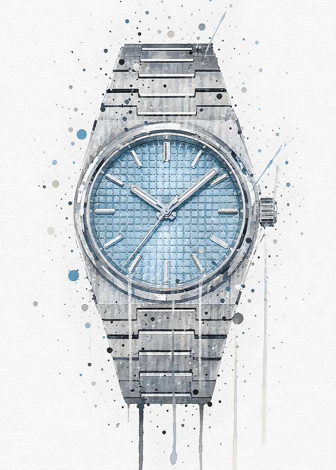 Watercolor Style Luxury Wristwatch Illustration