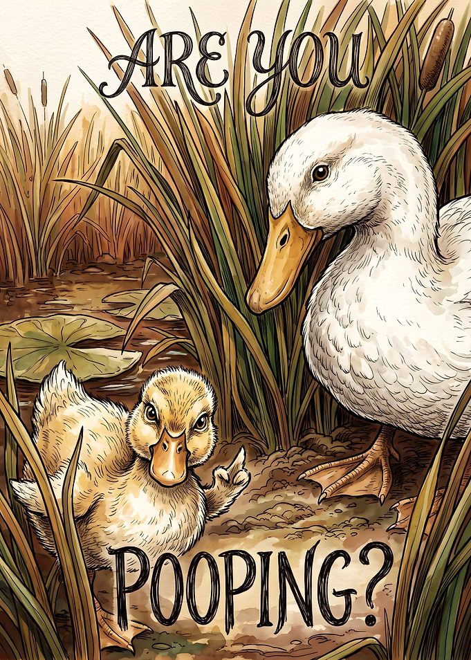 Funny Duck Bathroom Wall Art