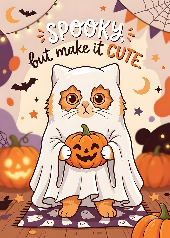 Cute Cat Halloween Ghost Costume