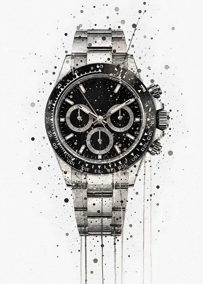 Watercolor Style Luxury Chronograph Watch