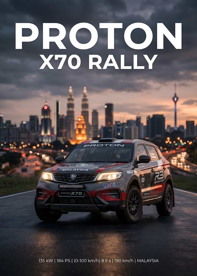 Proton X70 Rally Car Poster