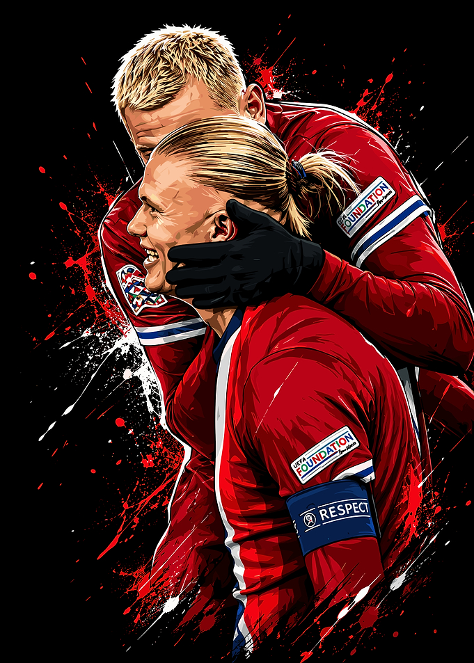 Erling Haaland Soccer Celebration Art