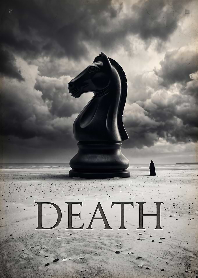 Death Chess Knight Surreal Poster