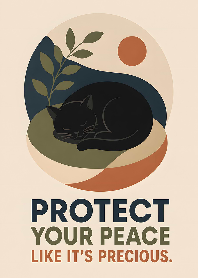 Protect Your Peace Cat Poster