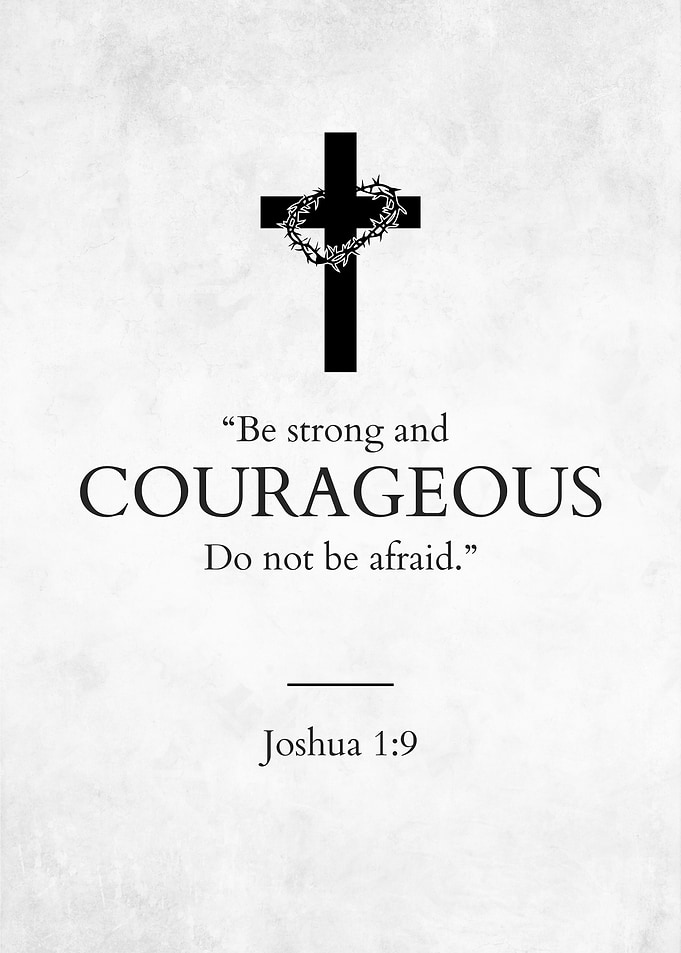 Joshua 1:9 Inspirational Christian Wall Art