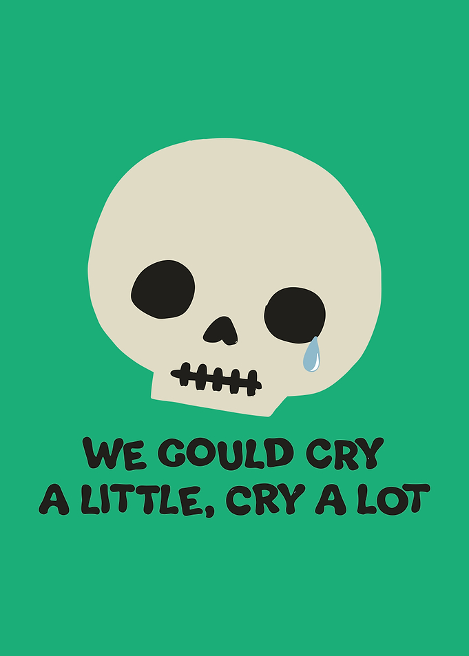 Crying Skull Minimalist Graphic Art