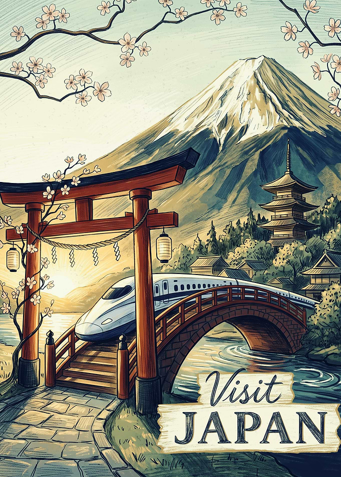 Visit Japan Travel Poster