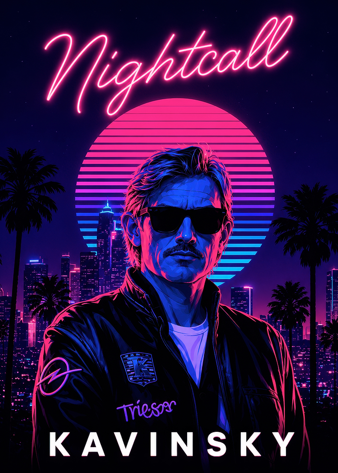 Kavinsky Nightcall Synthwave Poster
