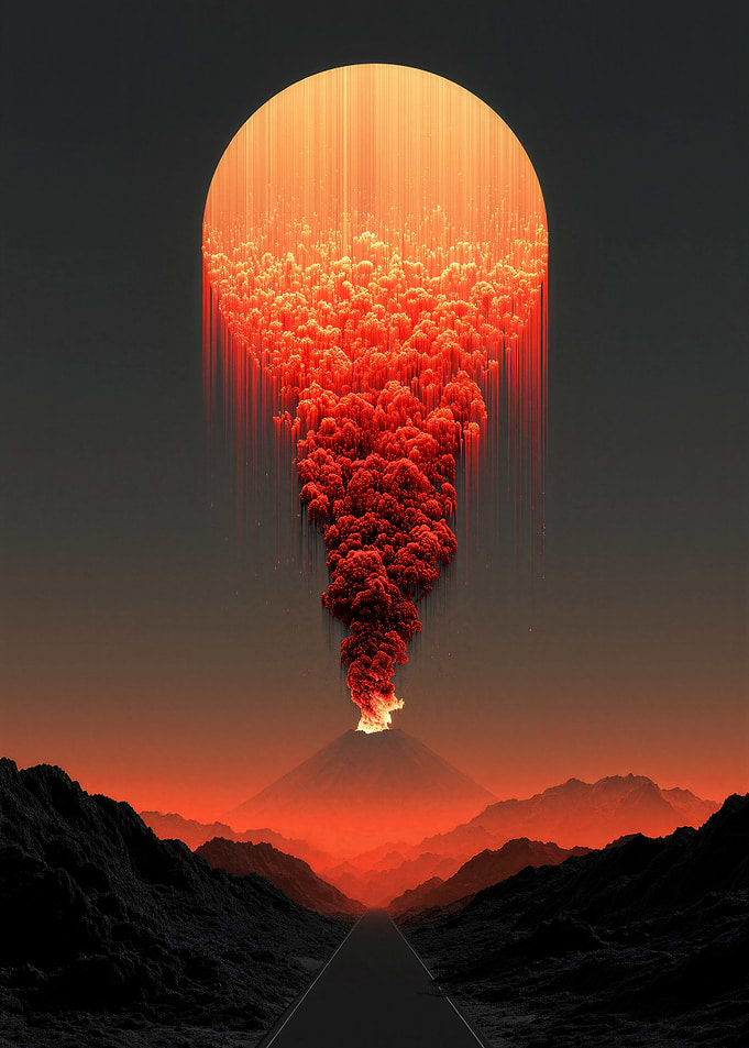 Surreal Volcanic Eruption and Sun