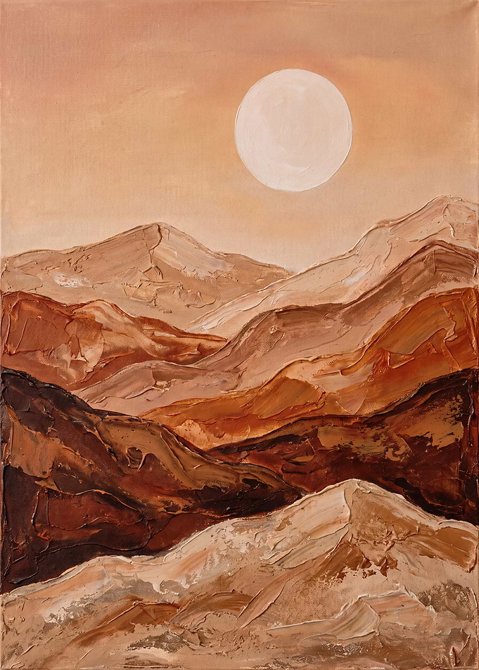 Textured Abstract Desert Landscape Painting