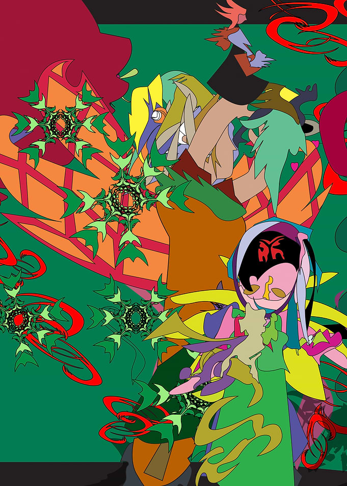Abstract Anime Style Digital Illustration