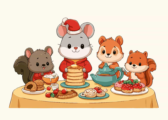 Cute Animals Having a Breakfast Feast