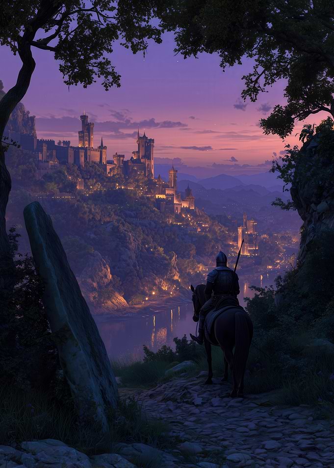 Knight's Twilight Ride to the Castle Kingdom